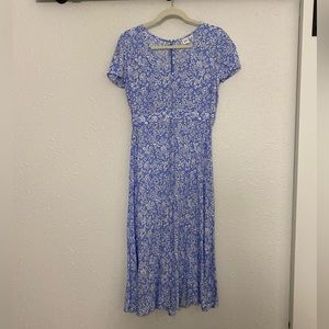 NWOT GAP Blue Floral Midi Dress
